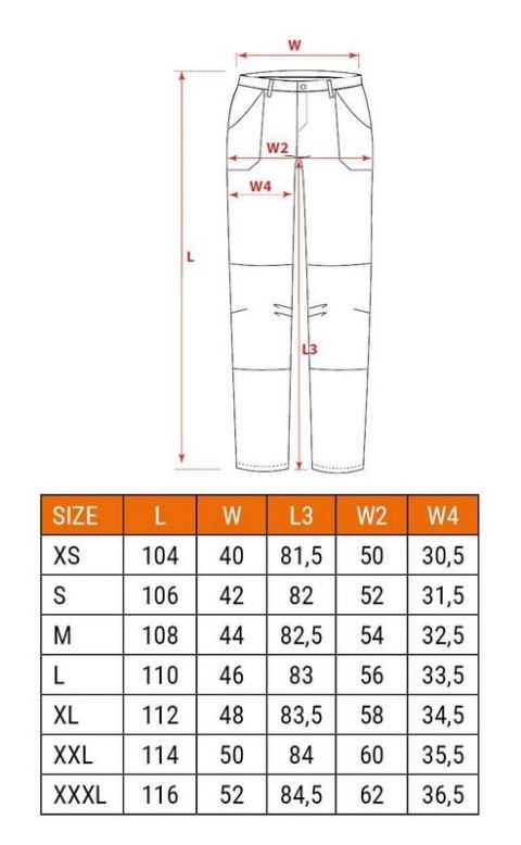 SPODNIE ROBOCZE DO PASA OUTDOOR MUSZTARDOWE ROZMIAR M