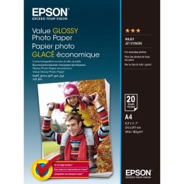 Epson Value Glossy Photo Paper, C13S400035, foto papier, połysk, biały, A4, 183 g/m2, 20 szt., atrament
