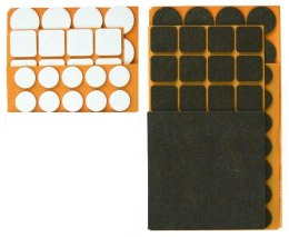 PODKŁADKI FILCOWANE RÓŻNE 106SZT BRĄZOWE