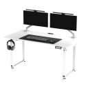 ULTRADESK UPLIFT Biurko z elektryczną regulacją wysokości z podkładką pod mysz XXL 160x75 cm, biały