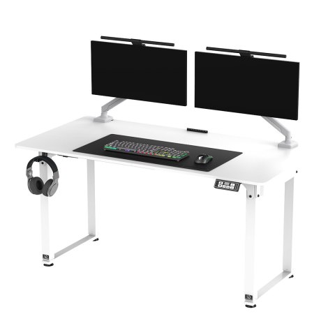 ULTRADESK UPLIFT Biurko z elektryczną regulacją wysokości z podkładką pod mysz XXL 160x75 cm, biały