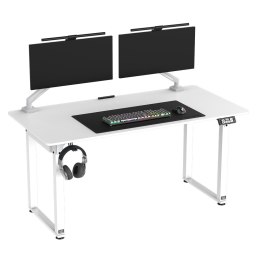 ULTRADESK UPLIFT Biurko z elektryczną regulacją wysokości z podkładką pod mysz XXL 160x75 cm, biały