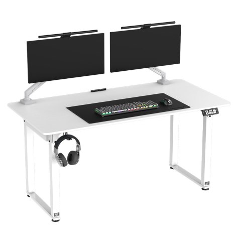 ULTRADESK UPLIFT Biurko z elektryczną regulacją wysokości z podkładką pod mysz XXL 160x75 cm, biały