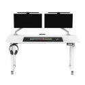 ULTRADESK UPLIFT Biurko z elektryczną regulacją wysokości z podkładką pod mysz XXL 160x75 cm, biały