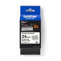 Taśma Brother P-Touch TZe-S251 24mm x 8m (TZES251) - biała, czarny nadruk