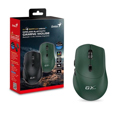 Genius GX Gaming Scorpion M8100 Mysz bezprzewodowa, zielona, 3200DPI