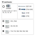 KING TONY ZESTAW NARZĘDZI 1/4" 27cz. NASADKI KRÓTKIE, 6-kąt. 4 - 14mm Z GRZECHOTKĄ I AKCESORIAMI