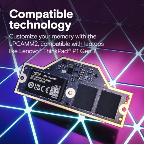 Pamięć do notebooka DDR5 LPCAMM2 64GB/7500 LPDDR5X