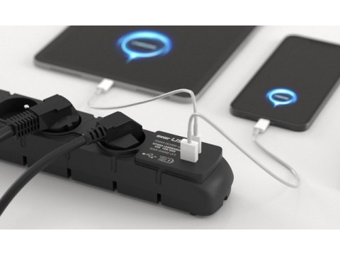 Listwa zasilająca S6 USB A+C 3M 6X 230V PD3.0 QC Czarna