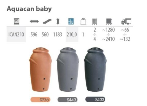 PP.POJEMNIK NA DESZCZÓWKĘ 210L CEGŁA AQUACAN BABY