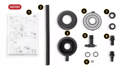 KETER ZBIORNIK NA DESZCZÓWKĘ INDIGO WATER BUTT + BASE GRAFIT 200 L