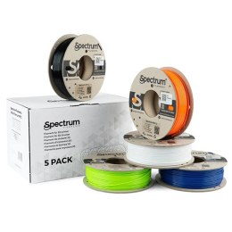 Spectrum Filament Premium PET-G 5x250g, mix, uszkodzone opakowanie typ B, .A-D, Artic White, Deep Black, Lion Orange, Navy Blue,