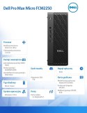 Komputer Dell Pro Max Micro FCM2250 Win 11 Pro Intel U7 265/16GB/1TB/NVIDIA RTX A1000 8GB/WLAN + BT/Wireless Kb & Mouse/280W/vPr