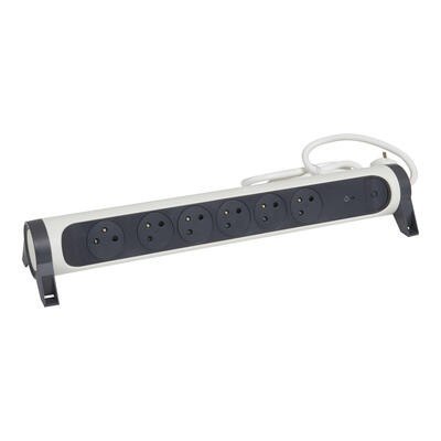 Przedłużacz ochronny 6x2PZ 1,5m biało-czarny