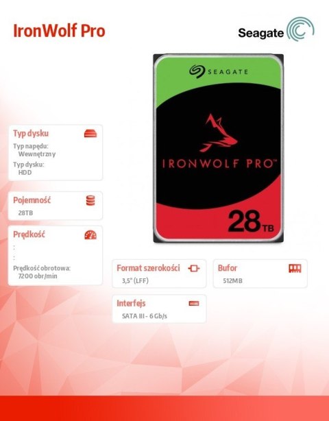 Dysk IronWolf Pro 28TB 3,5 ST28000NT000