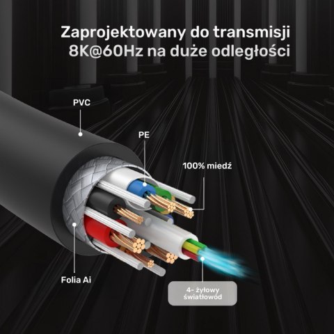 Kabel optyczny HDMI 2.1 AOC 8K 120Hz 10m; C11085GY01-10M