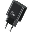 Ładowarka sieciowa 25W 1xUSB-C 1xUSB-A Fast Charging Czarna