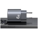 Ładowarka sieciowa T66 45W CC290 GaN Fast charge 1xUSB-A 1xUSB-C srebrny