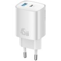 Ładowarka sieciowa T66 45W GaN CC290 USB-A + USB-C Fast charge