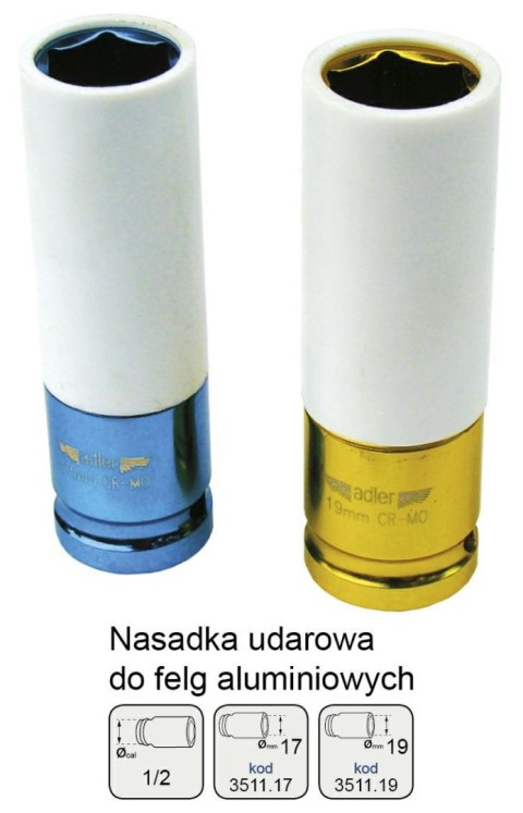 ADLER NASADKA DO FELG ALUMINIOWYCH 1/2" 19mm