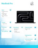 MacBook Pro 14.2 cali: M4 Pro 14/20, 24GB, 1TB SSD - Gwiezdna czerń