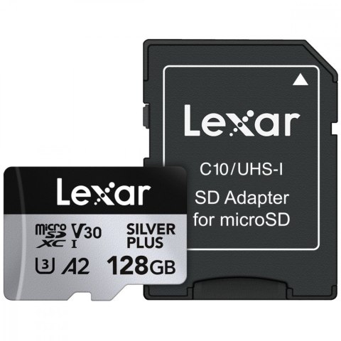 Karta pamięci microSD 128GB C10 A2 U3 V30 205/150MB/s Silver Plus