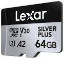 Karta pamięci microSD 64GB C10 A2 U3 V30 205/100MB/s Silver Plus