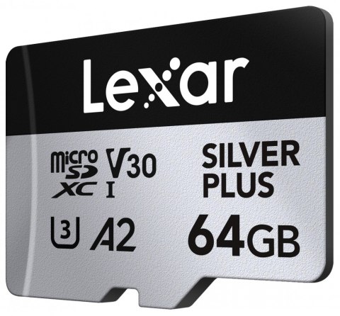 Karta pamięci microSD 64GB C10 A2 U3 V30 205/100MB/s Silver Plus