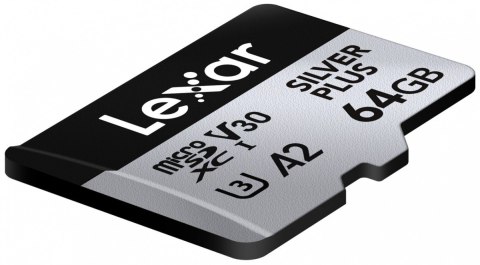 Karta pamięci microSD 64GB C10 A2 U3 V30 205/100MB/s Silver Plus