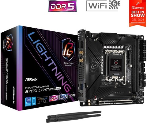 Płyta główna B760I LIGHTNING WIFI s1700 2DDR5 mITX DP/HDMI