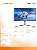 Monitor 32M2N6800M 31.5 cala IPS Mini-LED 4K 144Hz HDMIx2 DP HAS Ambiglow
