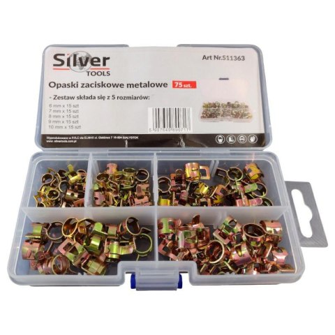 OBEJMY OPASKI METALOWE 75szt. SILVER