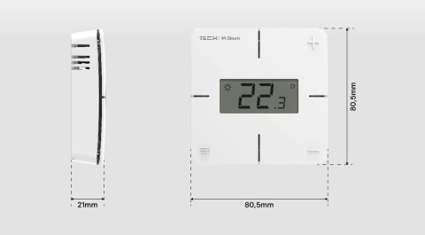Przewodowy regulator pokojowy sinum czarny R-S1 Tech Sterowniki