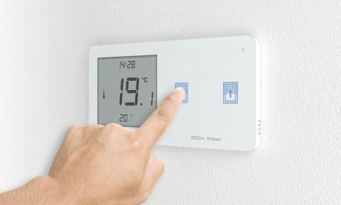 Przewodowy regulator pokojowy z włącznikiem rolet biały WZR-02ML Tech Sterowniki