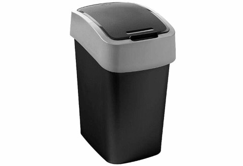 CURVER KOSZ NA ŚMIECI "FLIP BIN" 25L /CZARNY/ SREBRNY
