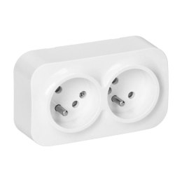 GNIAZDO PODWÓJNE TODO 2*2P+Z IP20, 16A, 230V CZARNE