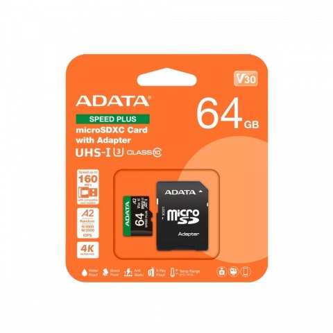 Karta microSD Speed Plus 64GB UHS1 U3 V30 A2 160/140 MB/s