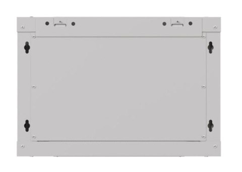 Szafa instalacyjna rack wisząca 19" 6U 540x350 szara drzwi przeszklone ( flat pack)