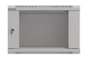 Szafa instalacyjna rack wisząca 19" 6U 540x350 szara drzwi przeszklone ( flat pack)