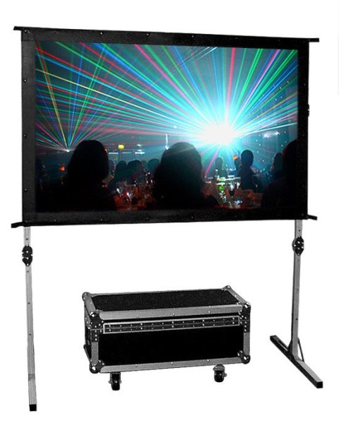 Ekran ramowy FOLD 340 (16:9, 385.8 x 226 cm, czarne ramki, Matt White)