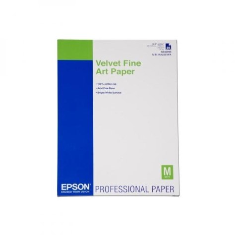 Epson Velvet Fine Art Paper, C13S042096, artystyczny papier, aksamitny, biały, A2, 260 g/m2, 25 szt., atrament