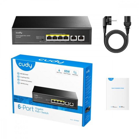 Przełącznik GS1006P 6-Port Gigabit PoE+ Switch 65W