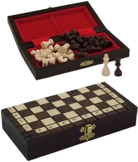 Szachy drewniane podróżne