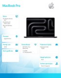MacBook Pro 16.2 cali: M4 Pro 14/20, 48GB, 512GB SSD - Gwiezdna czerń