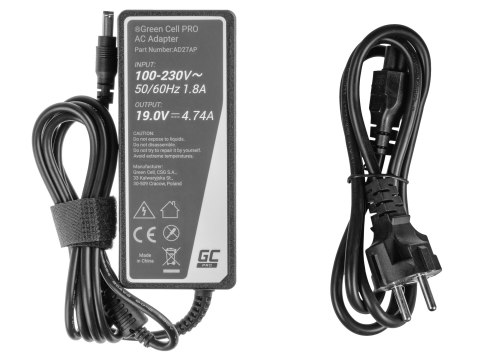 Green Cell do ładowarka / AC adapter 19V 4.74A 90W do Asus A52 K50IJ K52 K52F K52J K53S K53SV X52 X52J X53S X53U X54C X54 X54H