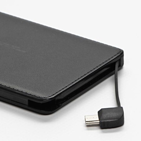 Powerbank, Li-ion, 5V, 5000mAh, do ładowania telefonów i innych urządzeń, 2 złącza, czarna, EOL
