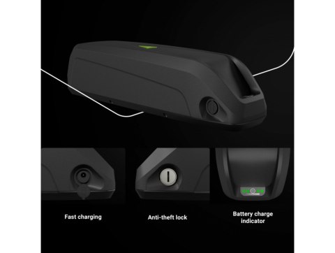 Green Cell®® GC PowerMove E-Bike bateria 48V 14.5Ah Li-Ion Down Tube z ładowarka