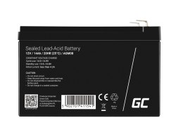 Green Cell AGM VRLA 12V 14Ah maintenance-free bateria do the alarm system, cash register, toys