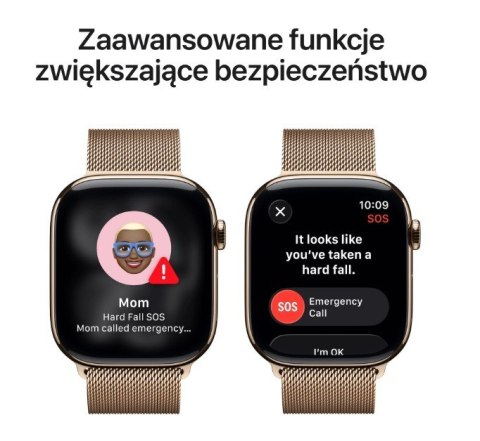 Watch Series 11 GPS + Cellular, koperta 46 mm z tytanu w kolorze złotym, bransoleta mediolańska w kolorze złotym S/M