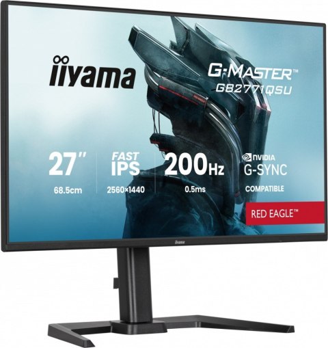 Monitor 27 cali GB2771QSU-B1 QHD,Fast IPS,200Hz,HAS (150) PIVOT,2xUSB 3.2,2xUSB C,0,5ms,2xHDMI,DP,350cd,Adaptive G-SYNC 2560x144